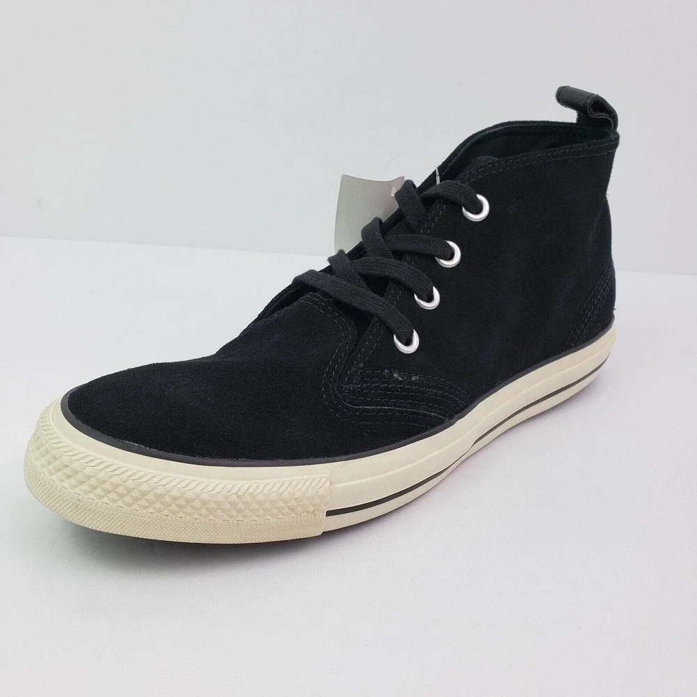Converse Chuck Taylor Berkshire Mid Mens Sz 8 Womens Sz 10 Black Suede Shoes